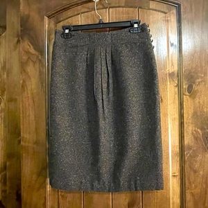 Brown Front Pleated Skirt Size 4P